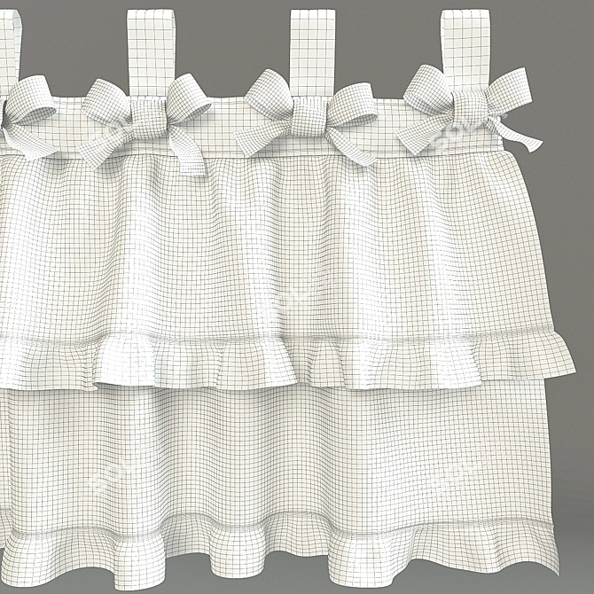 Elegant Bow Curtain 3D model image 3