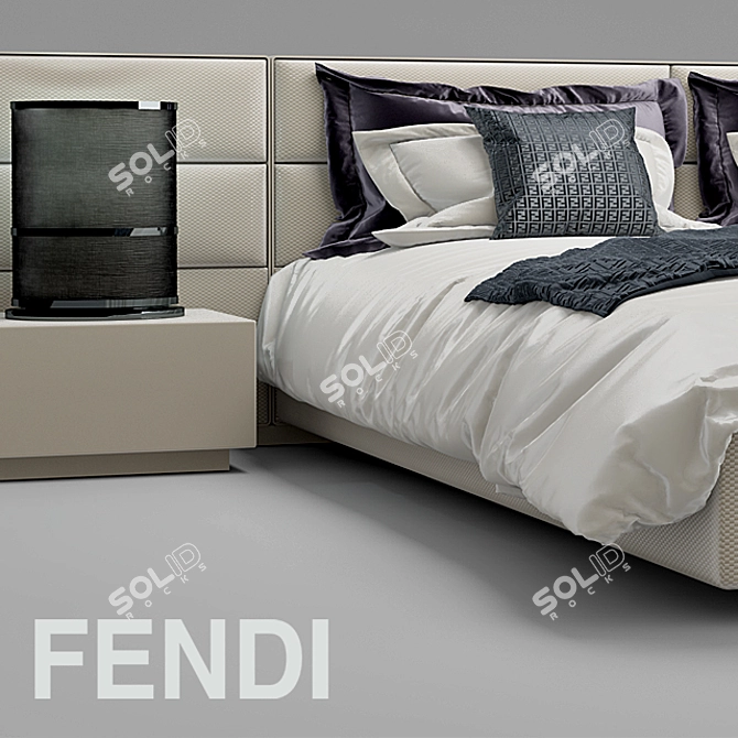 Luxury Fendi Casa Urano Bed 3D model image 2