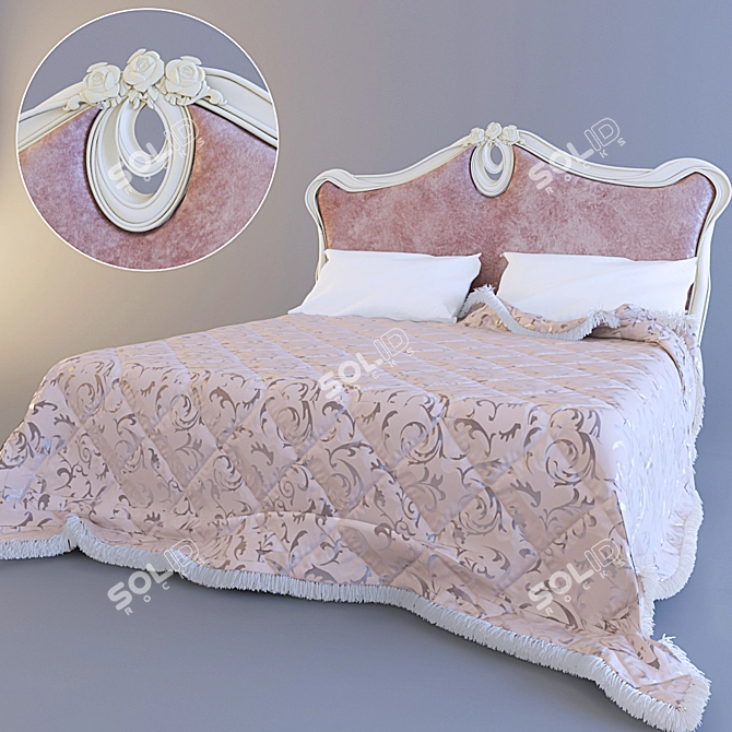 Dolce Rosa Bed: Elegant and Comfortable 3D model image 1
