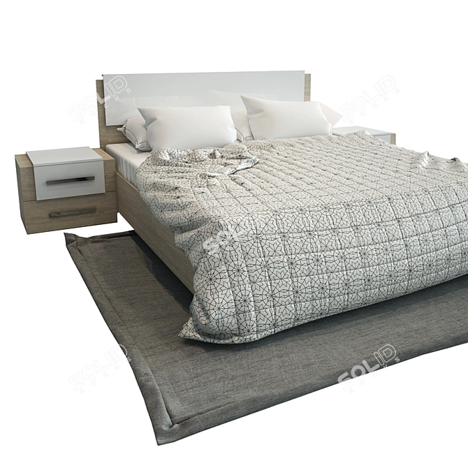 Largo Bed: Stylish and Spacious 3D model image 1