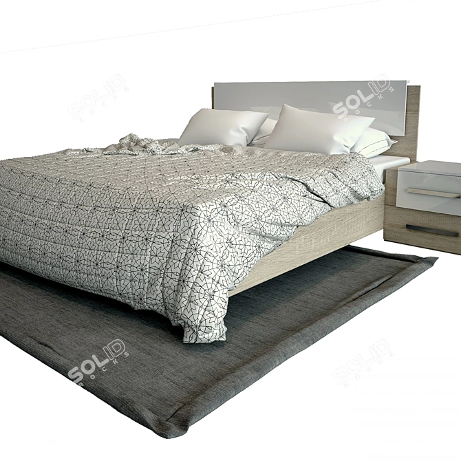 Largo Bed: Stylish and Spacious 3D model image 2