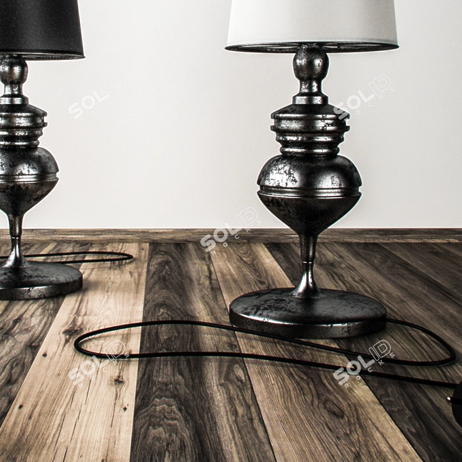 Rustic Vintage Loft Lamp 3D model image 2