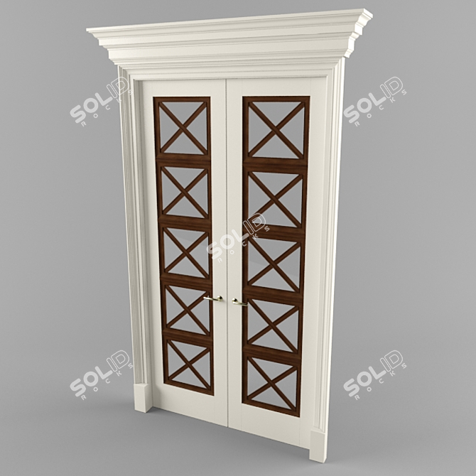 Provence Wooden Insert Door 3D model image 1