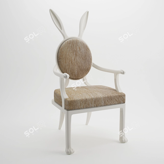 Fluffy Bunny Chair: Cozy and Cute Seating Solution 3D model image 1