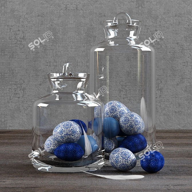 Easter Egg Jar Set 3D model image 1