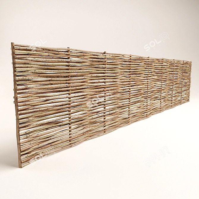 Woven Willow Fence | Decorative Panel 3D model image 1