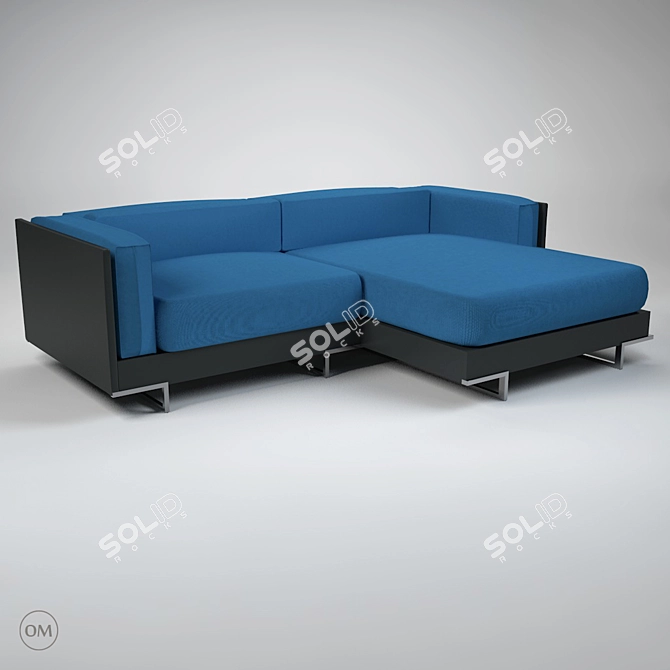 Sleek Huop Chaise Lounge 3D model image 1