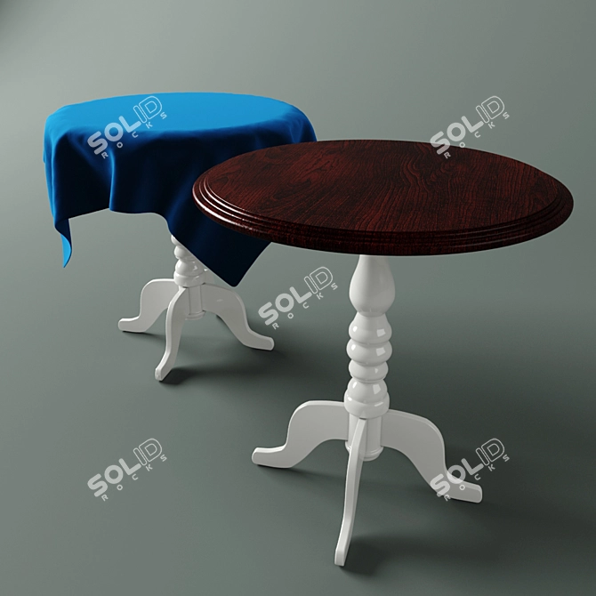 Rustic French Side Table 3D model image 1