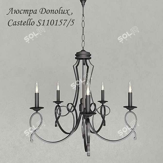 Elegant Castello Chandelier - 5 Light 3D model image 1