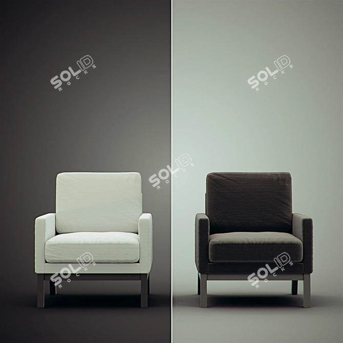 URBN Liva Lounge Chair: Sleek & Stylish Seating 3D model image 2