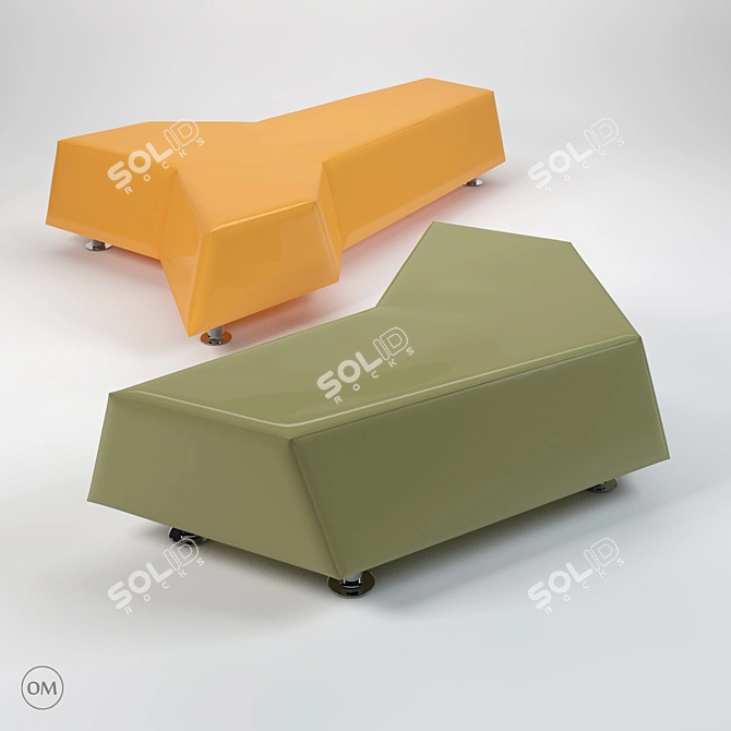 Modern Edge Seat 3D model image 1