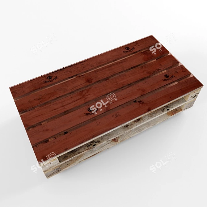 Rustic Pallet Table 3D model image 2