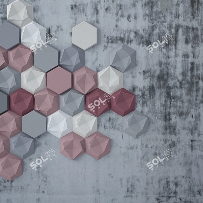 Honeycomb Art Wall Décor 3D model image 1