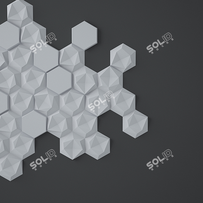 Honeycomb Art Wall Décor 3D model image 3