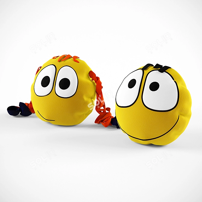 Happy Smiley Pillows for Boys and Girls 3D model image 1