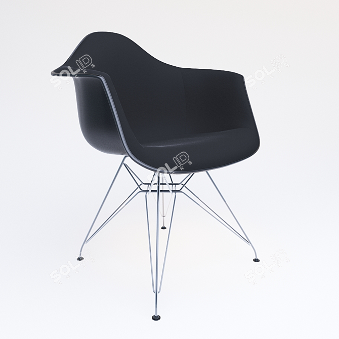 Modern Elegance: VITRA Eames Plastic Armchair 3D model image 3