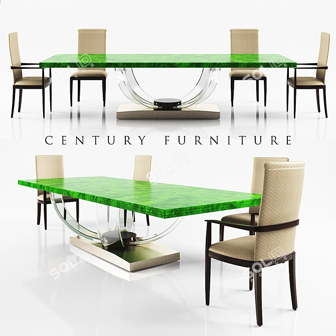 Modern Dining Table for Six 3D model image 1