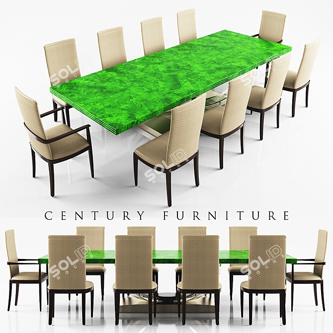 Modern Dining Table for Six 3D model image 2