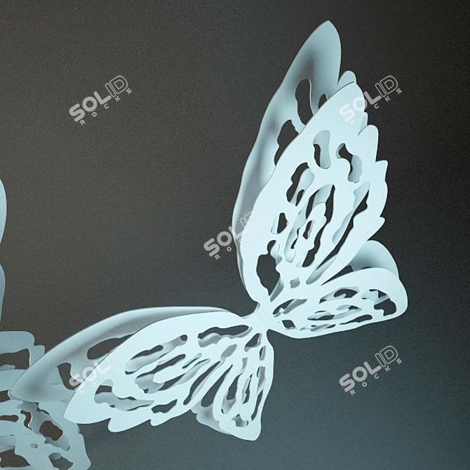 Giant Metal Butterfly Sculpture 3D model image 2