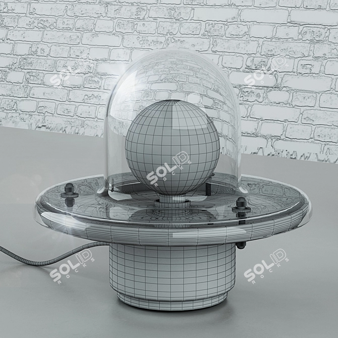 Vintage-inspired Industrial Glass Ceiling Lamp 3D model image 2