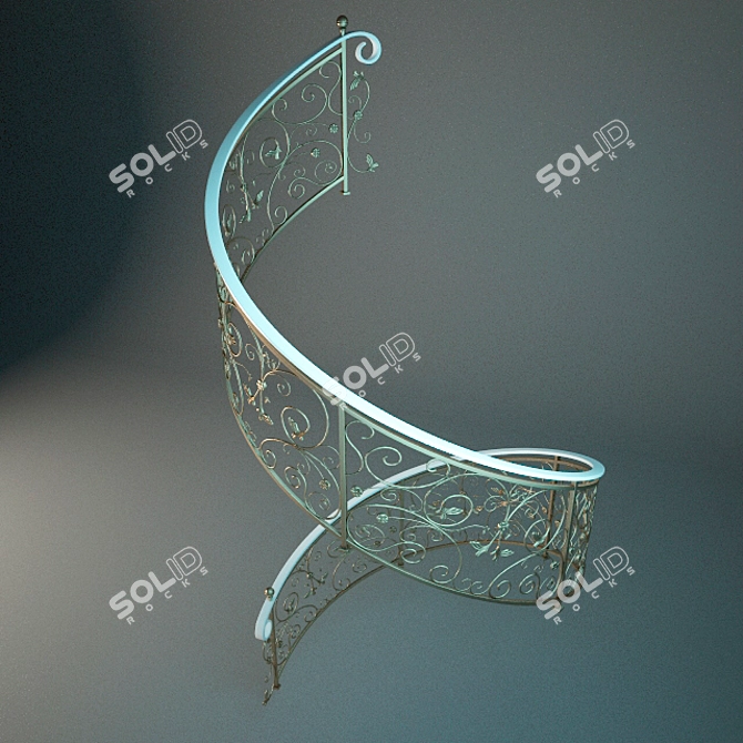 Spiral Staircase Handrails 3D model image 1