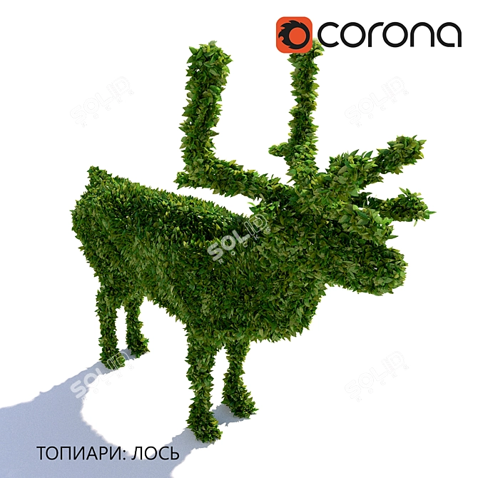 Majestic Moose Topiary: Garden Décor 3D model image 2