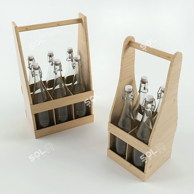 Title: Sleek Storage Solution: Bottle & Box 3D model image 1