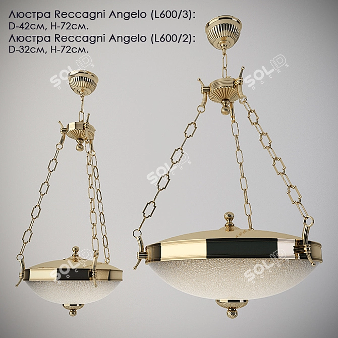 Elegant Reccagni Angelo Chandeliers 3D model image 1
