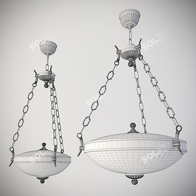 Elegant Reccagni Angelo Chandeliers 3D model image 2