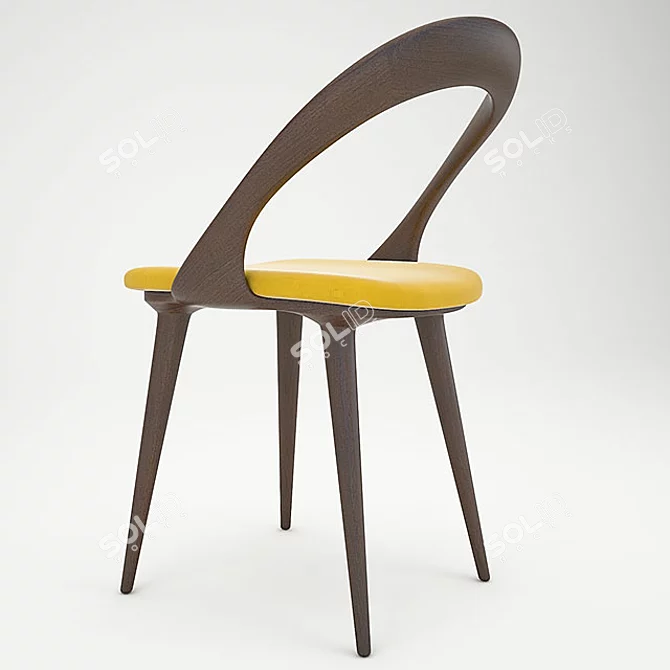 Minimalist Ester Chair: Armless Beauty 3D model image 2