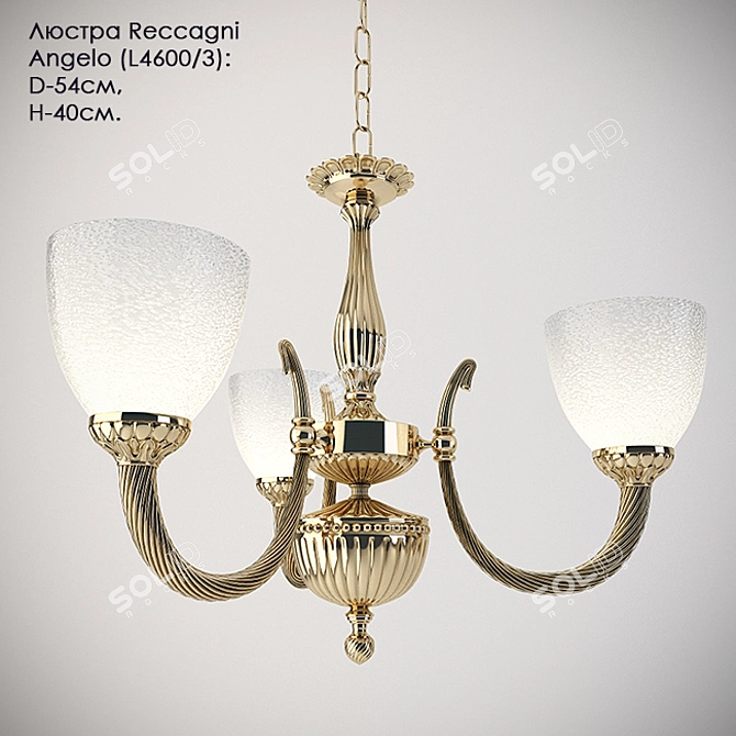 Reccagni Angelo Chandelier: Elegant Lighting Solution 3D model image 1