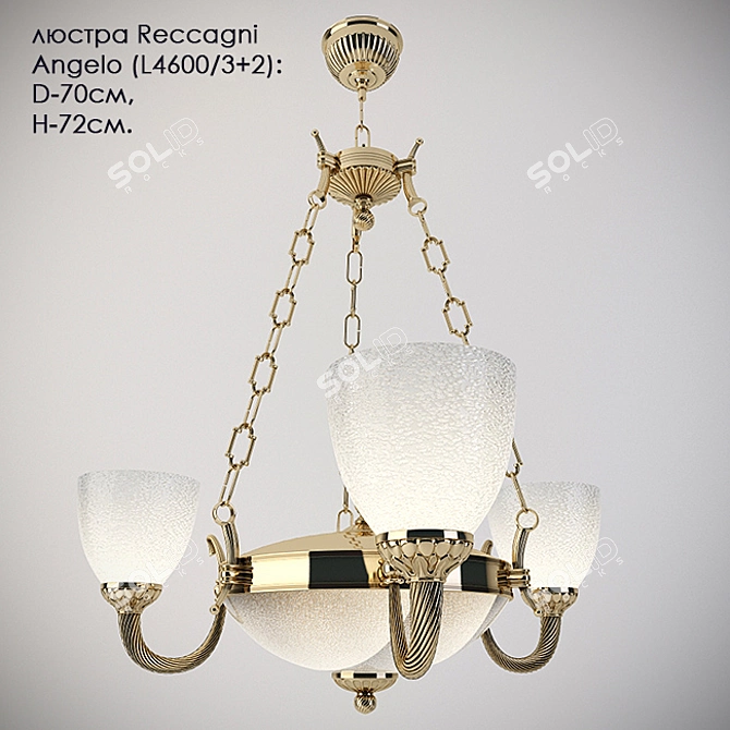 Elegant Reccagni Angelo Chandelier 3D model image 1