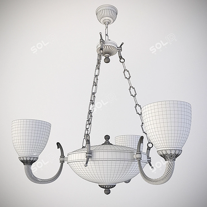 Elegant Reccagni Angelo Chandelier 3D model image 2