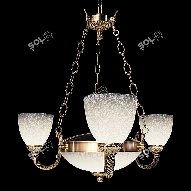 Elegant Reccagni Angelo Chandelier 3D model image 4