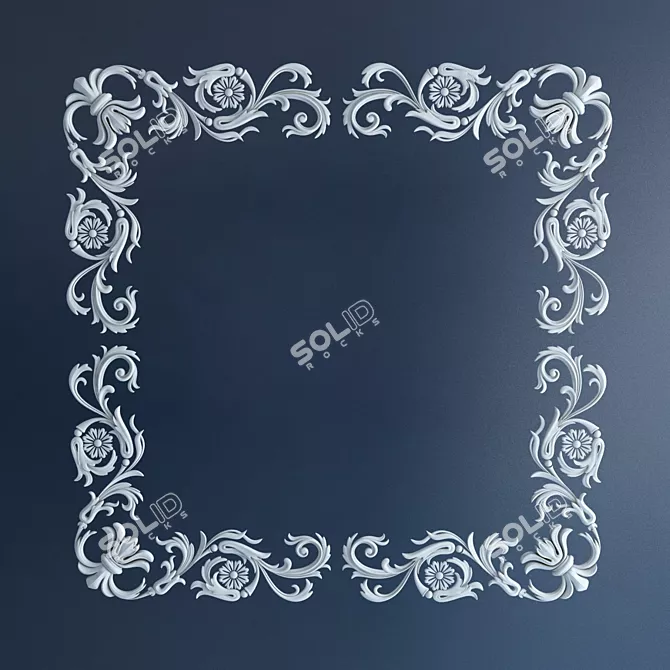 Elegant Square Ornament 3D model image 1