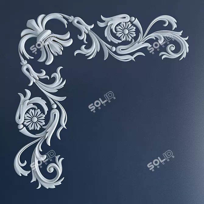 Elegant Square Ornament 3D model image 2