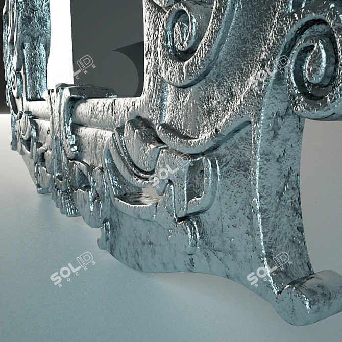 Antique Silver Frame Mirror 3D model image 3