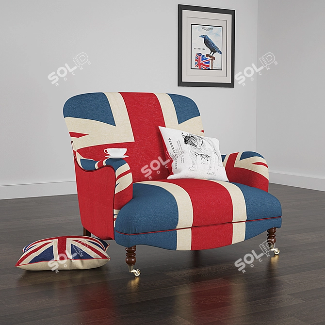 British Luxe Furniture Set 3D model image 1