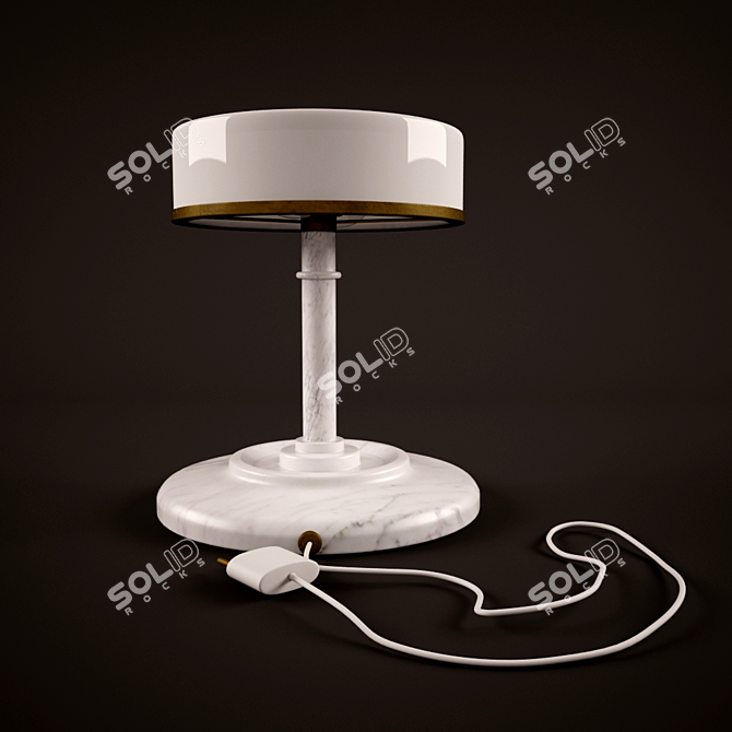 Vintage 30s Marble Lamp 3D model image 1