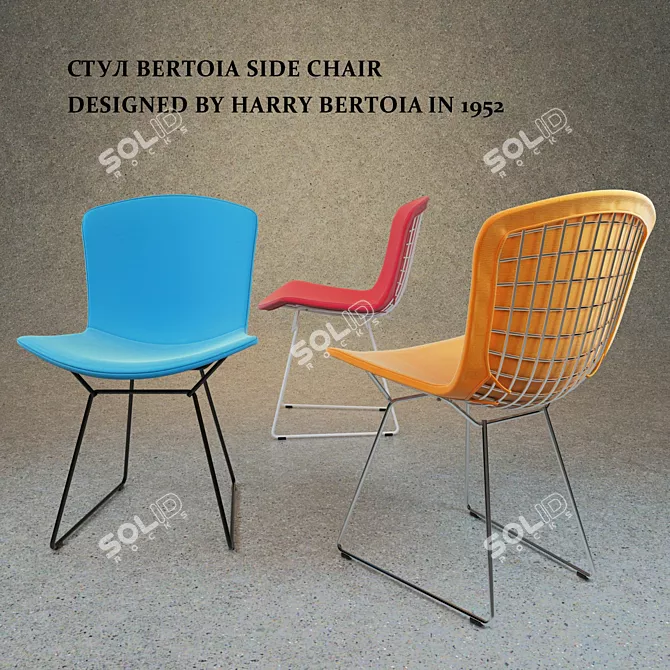 Bertoia Steel Side Chair: Classic Design 3D model image 1