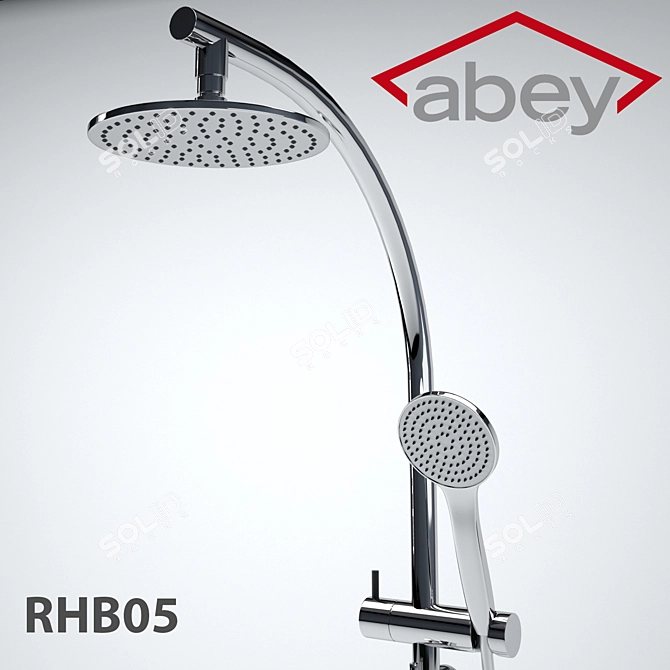 Luxury Shower Ensemble with Curve Rail 3D model image 3