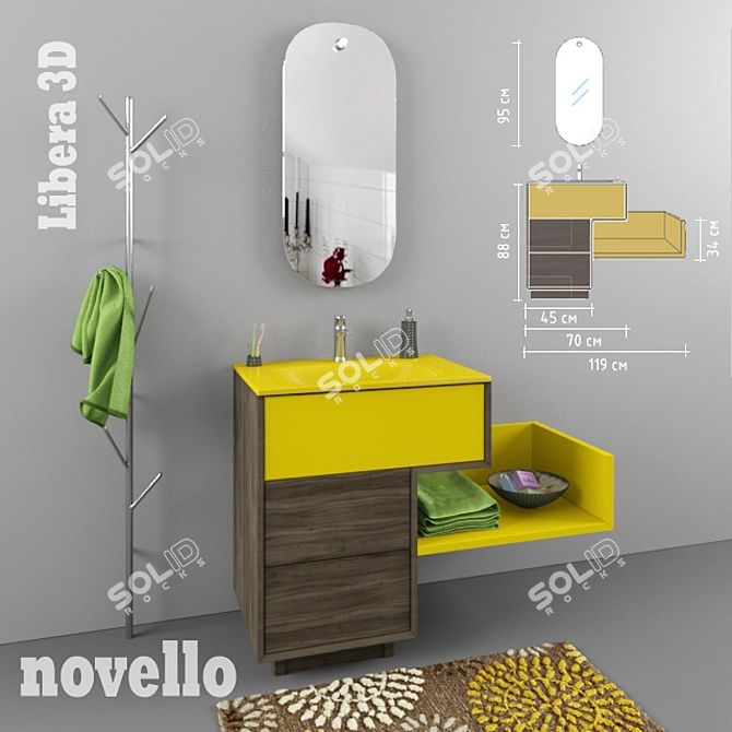 Novello Libera 3D Bathroom Vanity 3D model image 1