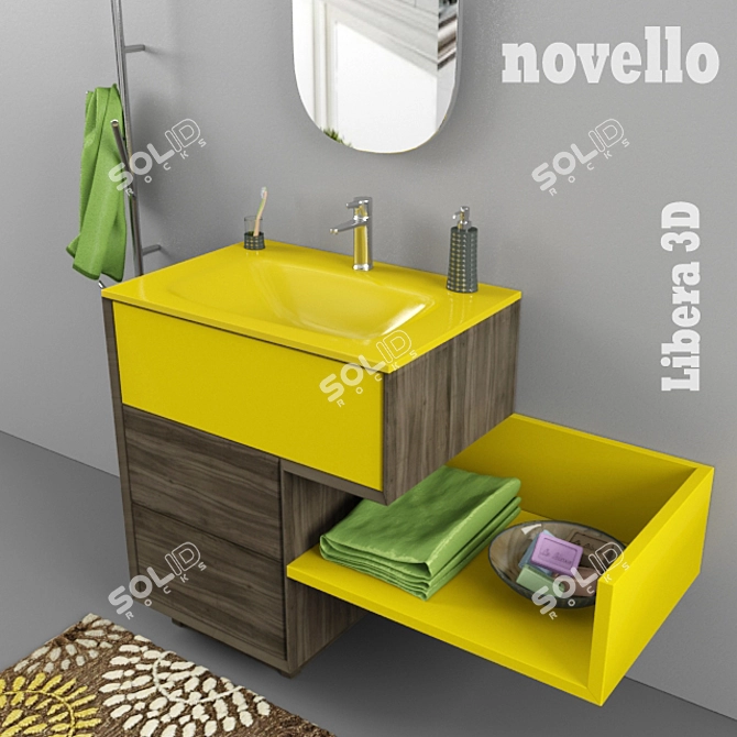 Novello Libera 3D Bathroom Vanity 3D model image 2