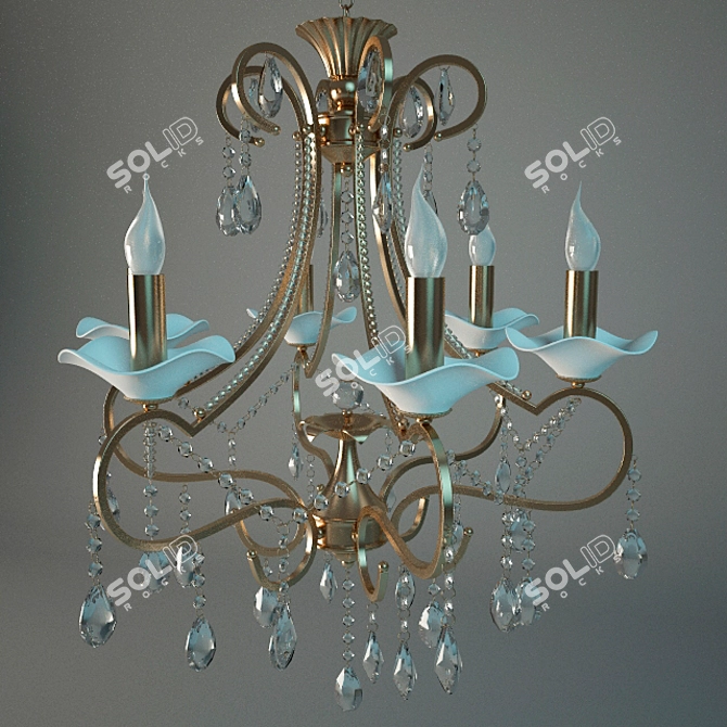 Classic Forged Chandelier 3D model image 1