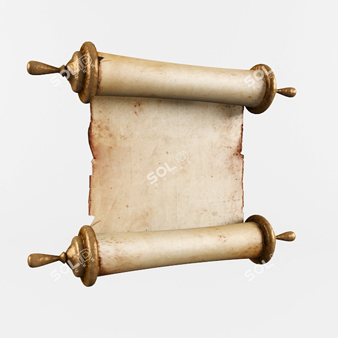 Animated Ancient Scroll 3D model image 1