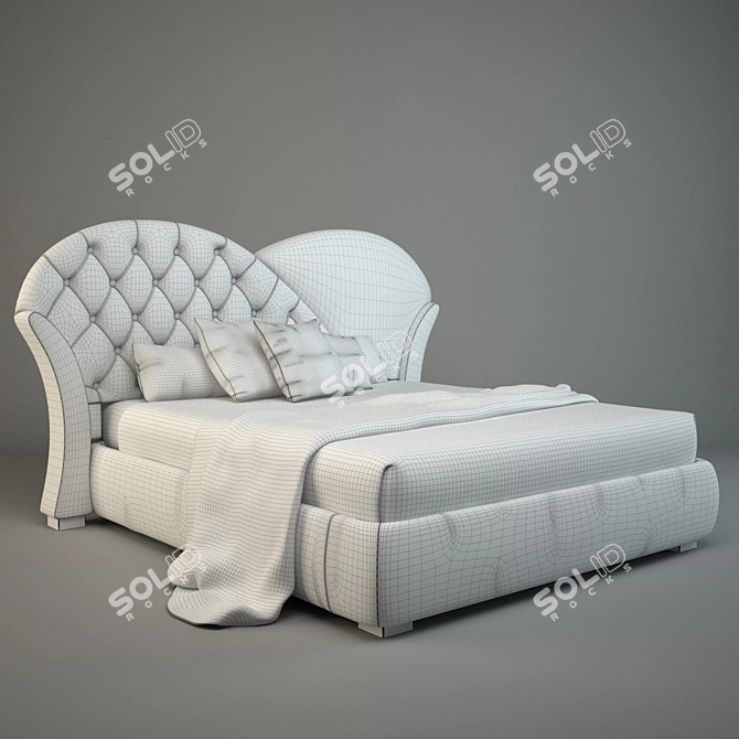 Elegant Parisian Dream: 3D Paris Bed 3D model image 3