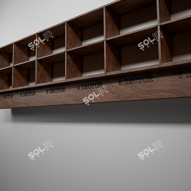 Rustic Custom Bookshelf 3D model image 3