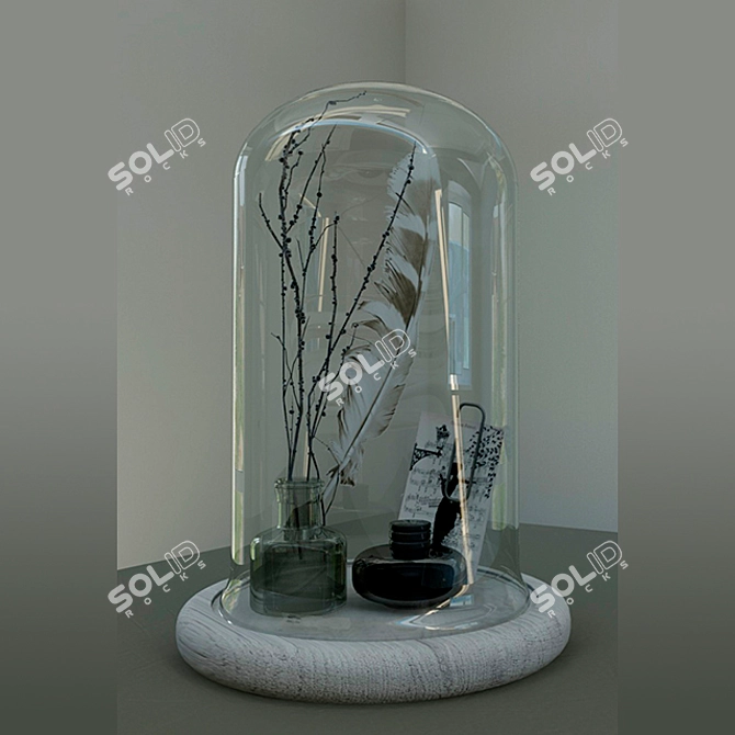 Elegant Glass Cloche - Stylish & Versatile 3D model image 1