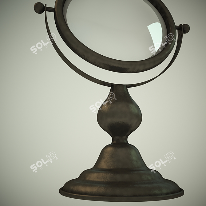 Sleek Table Mirror with Photorealistic 3D Model 3D model image 2