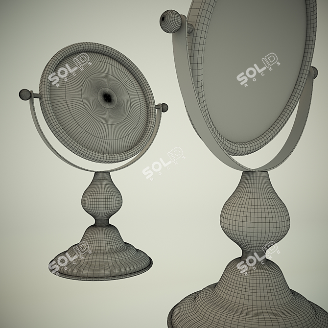 Sleek Table Mirror with Photorealistic 3D Model 3D model image 3